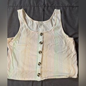 Mudd Pastel Striped Button-Front Tank Top